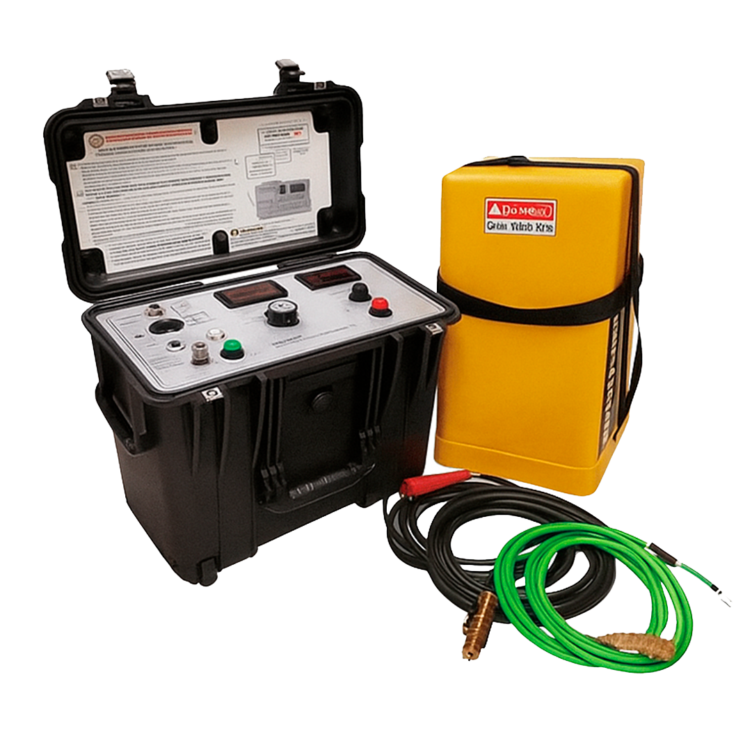 Equipo TerraEnergy realizando ensayo de rigidez dieléctrica en laboratorio