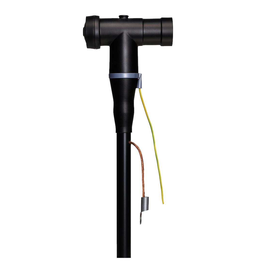 Instalación de mufa tipo T en cable de alta tensión.